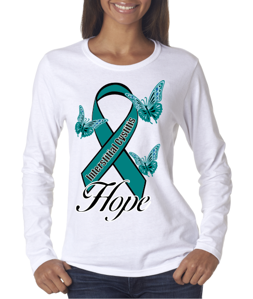 Interstitial Cystitis IC Hope on Ladies LS shirt
